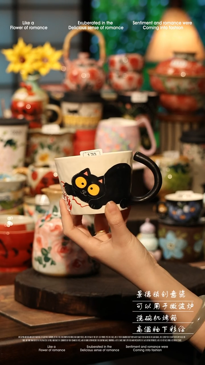 陶瓷景德镇高温釉下彩手工手绘款式@A0763@