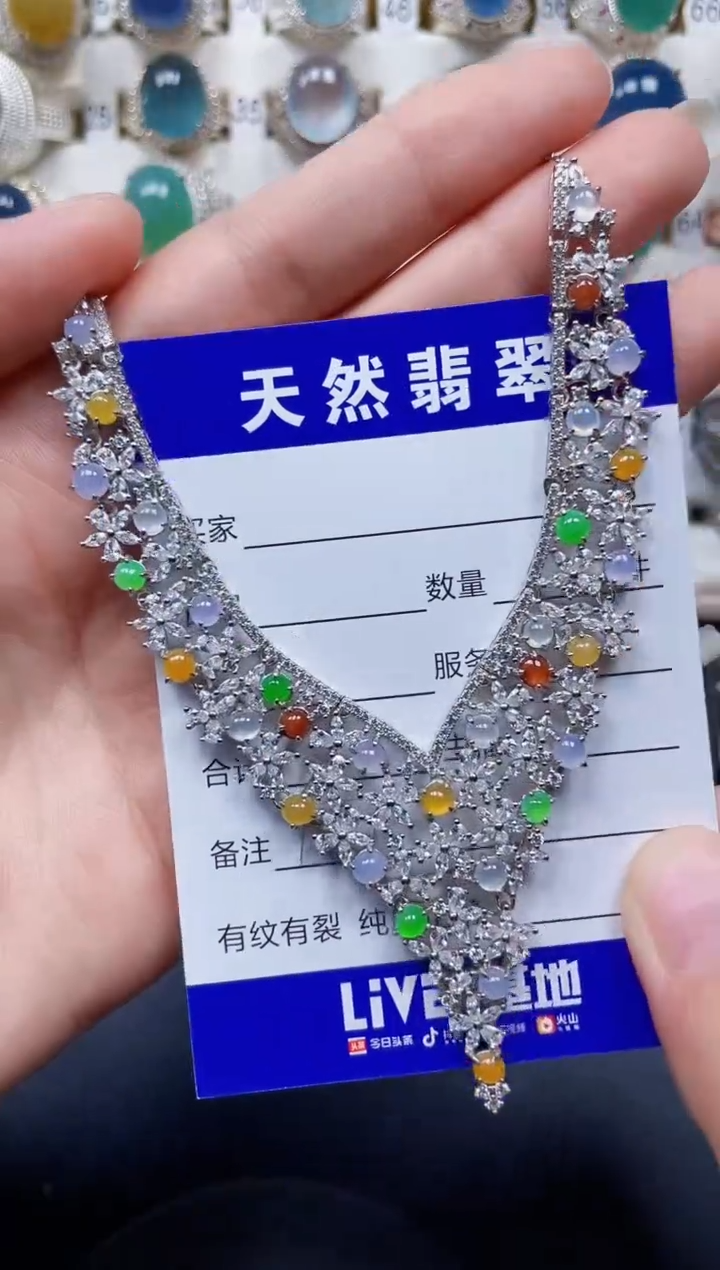 颈饰银S925镶嵌翡翠181