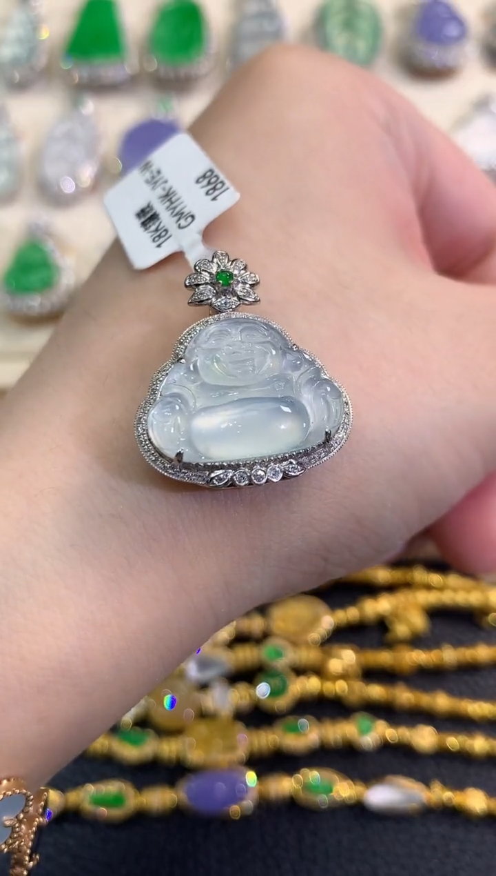 吊坠(不含链)18K金镶嵌翡翠春日珠宝 C19