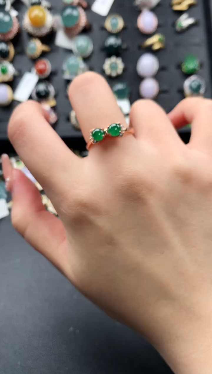 【闪购商品】翡翠戒指银S925镶嵌52141