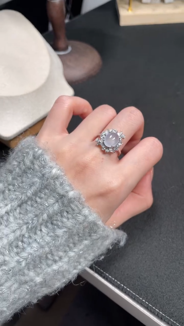 【闪购商品】翡翠戒指银S925镶嵌翡翠