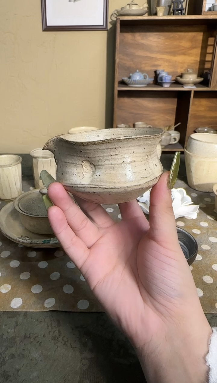 瓷片手作粉引公道