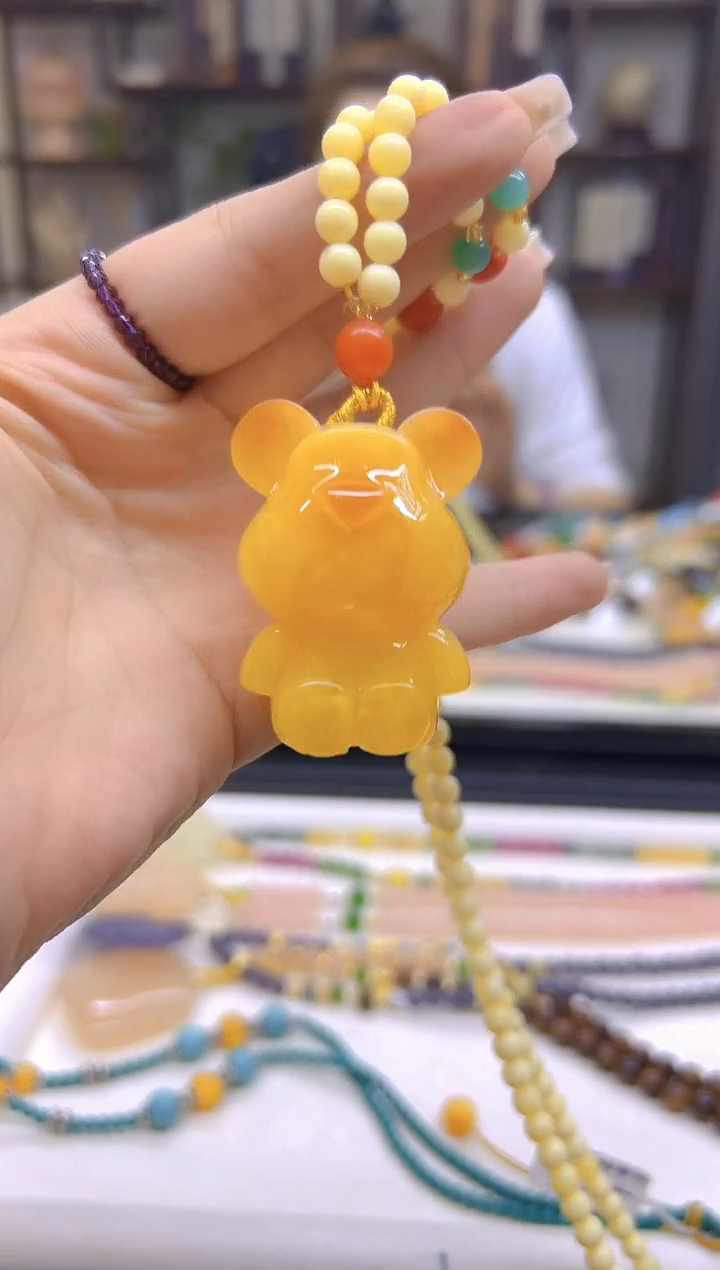 未镶嵌毛衣链蜜蜡DIY款M683