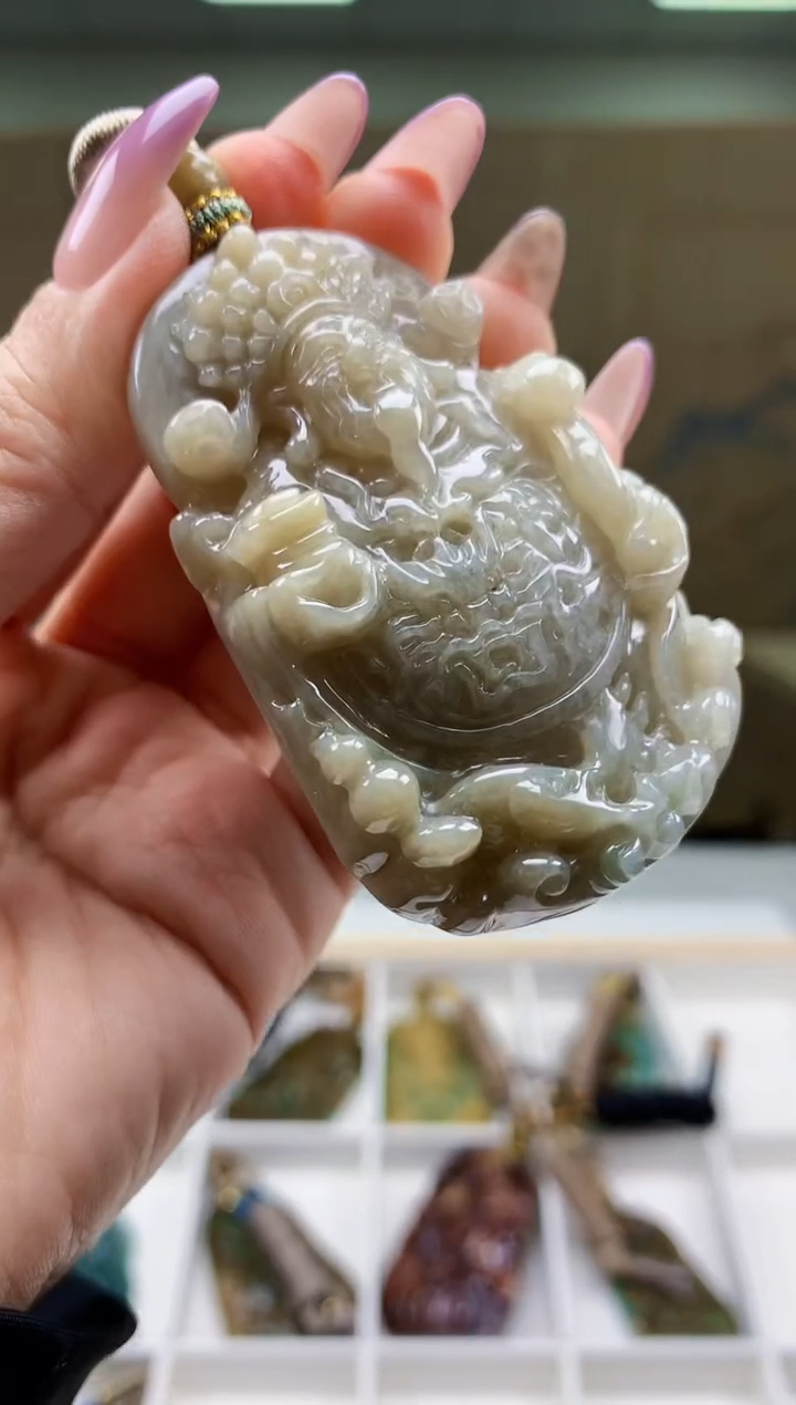 【闪购商品】定制翡翠未镶嵌5028ty-毛货挂件108