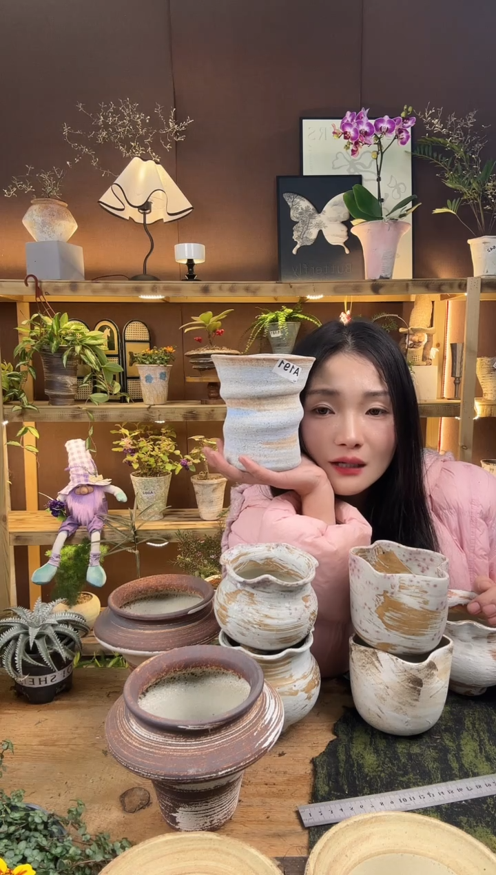 无花朵小**～编号 191 景德镇手工手绘花盆