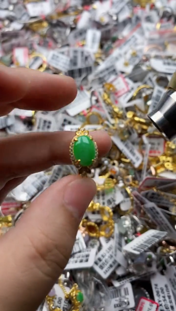 【闪购商品】翡翠戒指银S925镶嵌22222---6