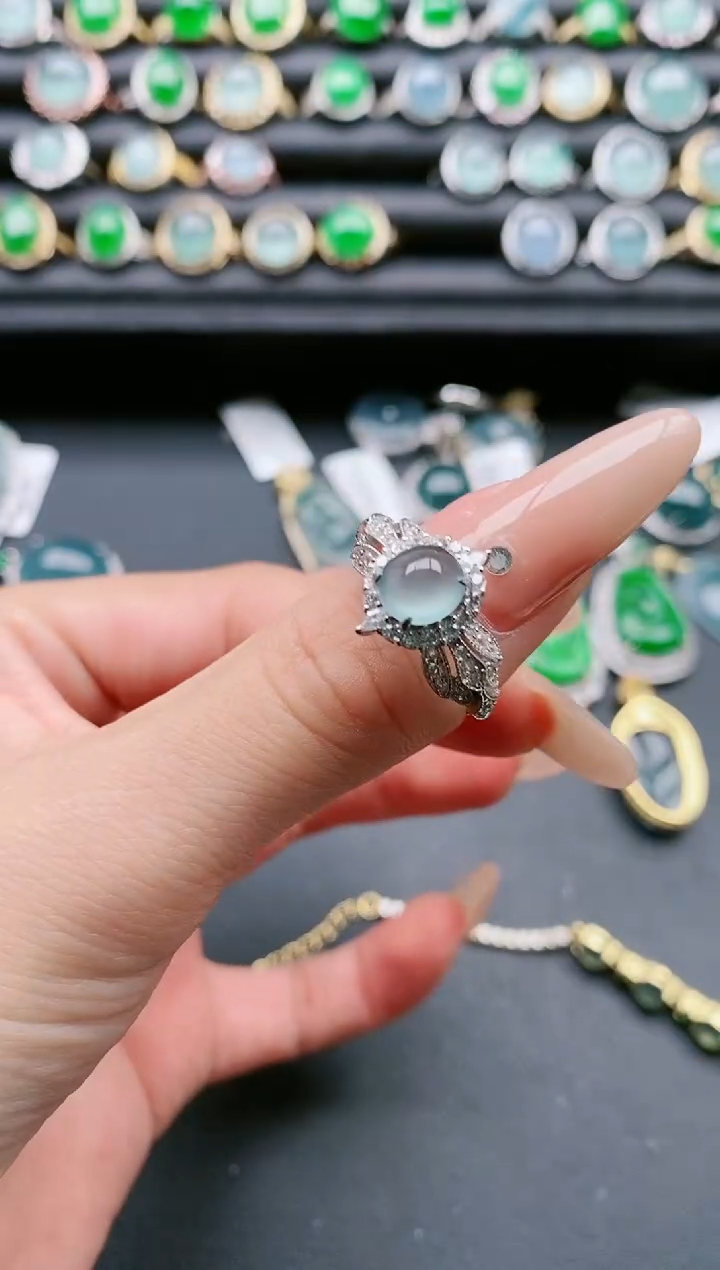 【闪购商品】翡翠戒指银S925镶嵌11111