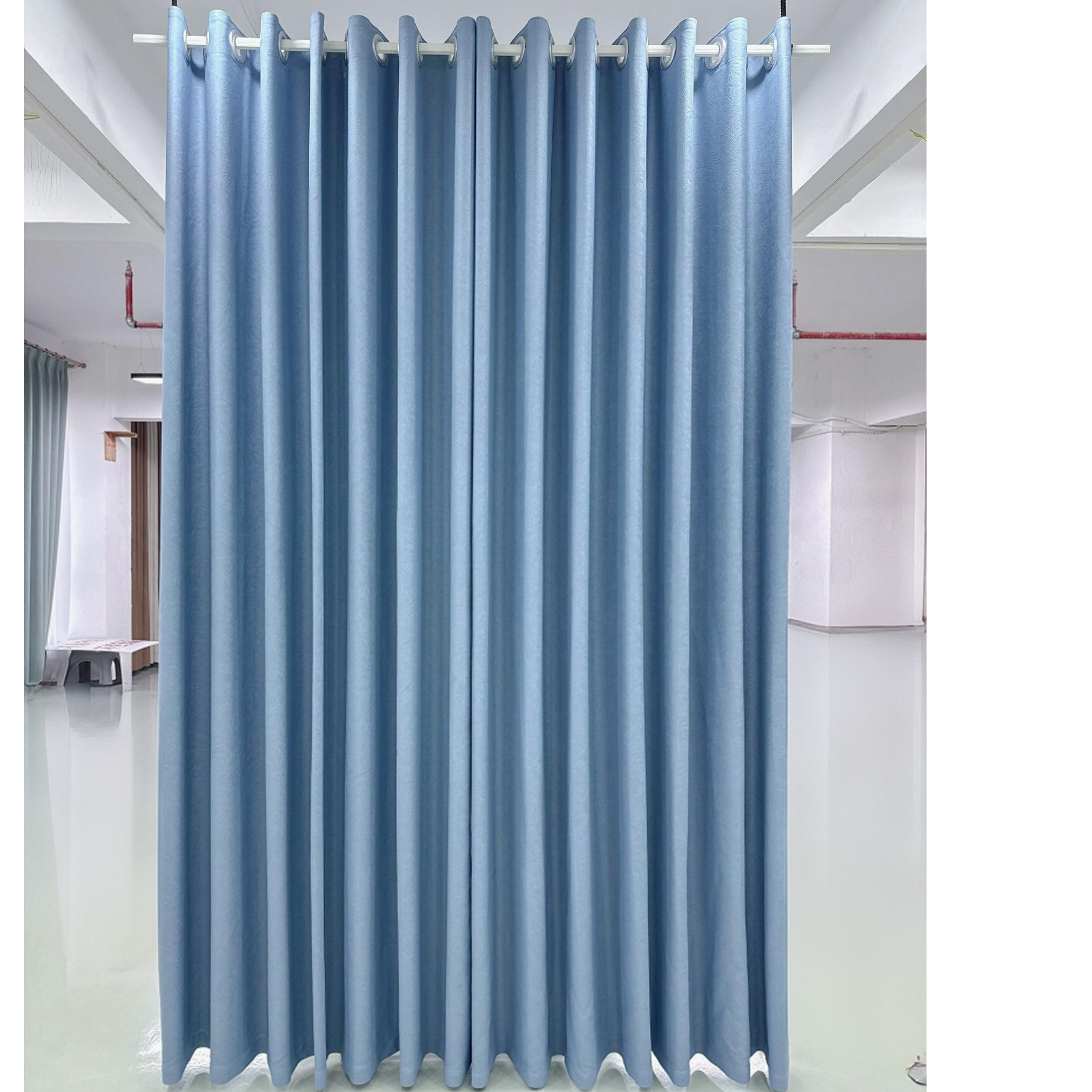 双面同色浮雕蔷薇花遮光成品窗帘