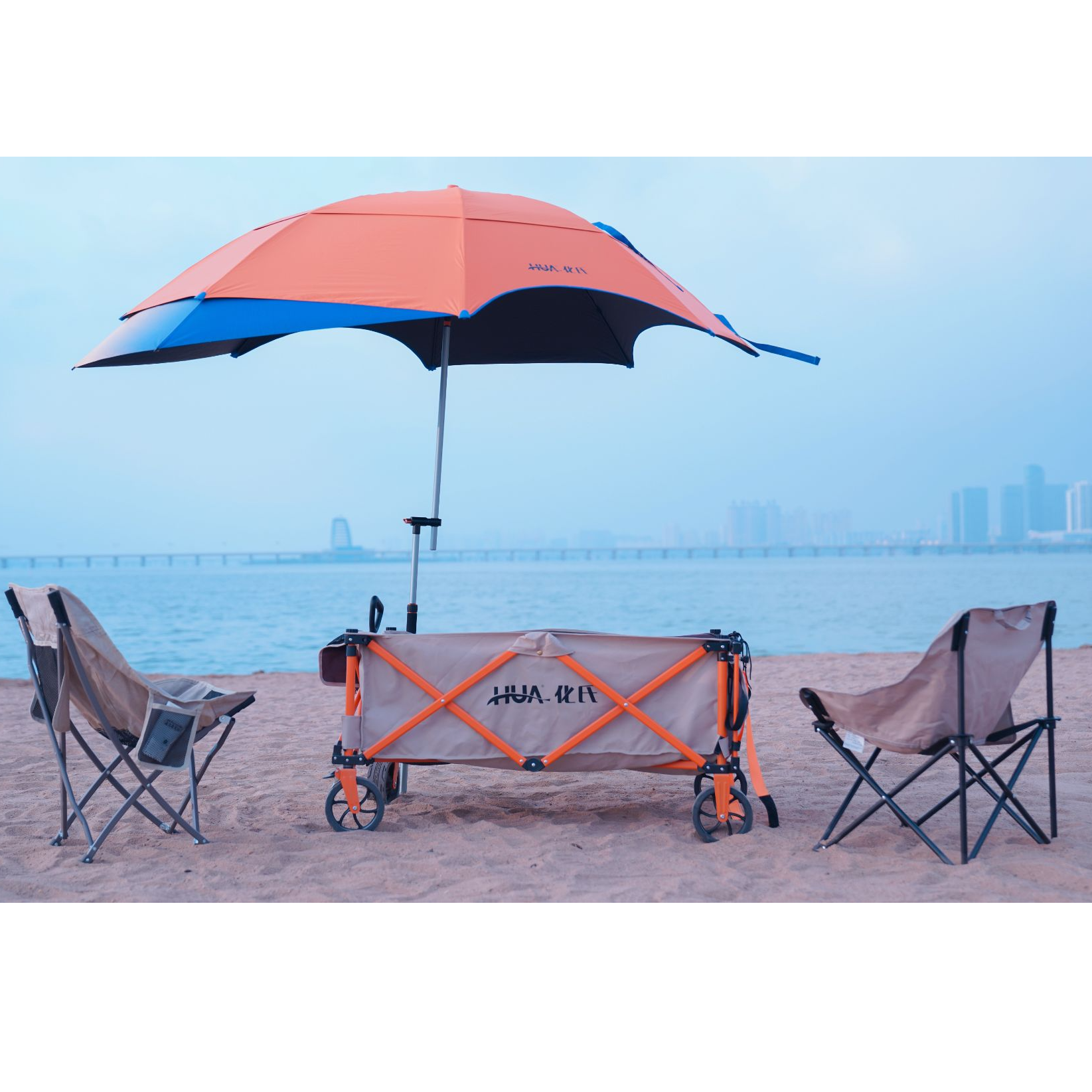 化氏新款讯狐战车小拉车户外钓鱼便携可折叠推车露营野外营地拖车