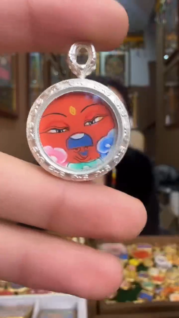 吊坠阿老师眼睛-热贡纯手绘唐卡