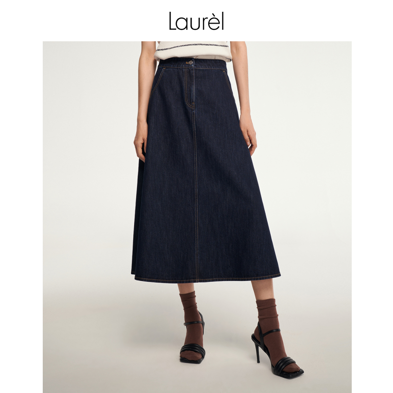 【粉丝专享】Laurel秋季新款休闲A摆长半裙女LWL343Q02200