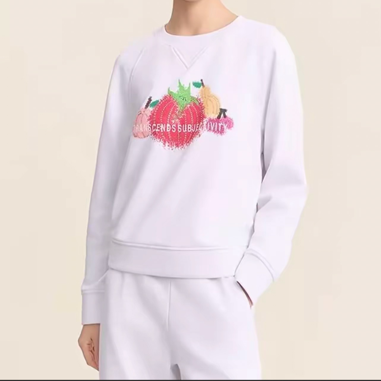 AMASS/阿玛施 早春新款设计感时尚休闲印花长袖圆领卫衣530153