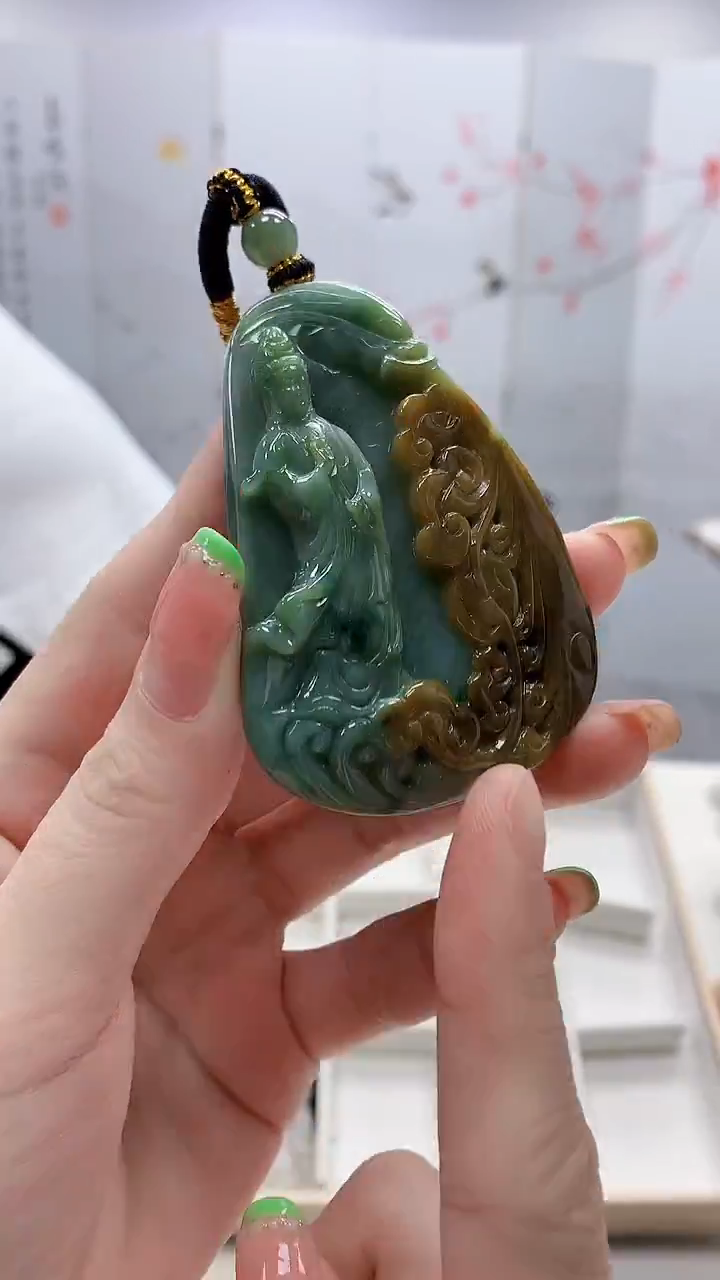 未镶嵌定制翡翠5060ry-毛货挂件89