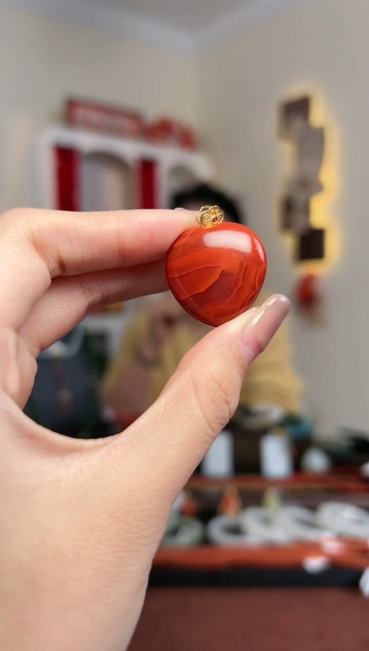 【闪购商品】南红玛瑙颈饰18K金镶嵌01- 25*10