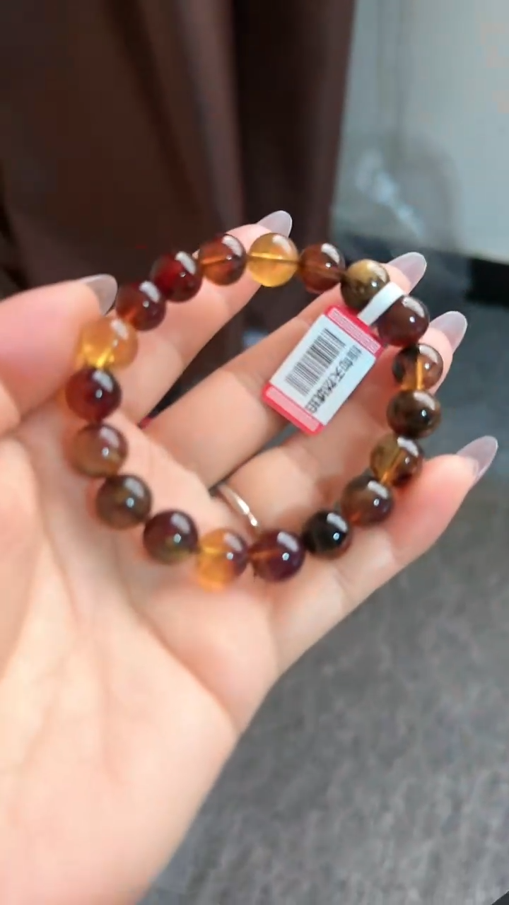 【闪购商品】琥珀手链未镶嵌规格10微瑕多宝手串#6
