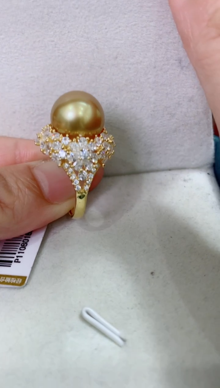 未镶嵌海水珍珠LL珍珠戒指@@P1108