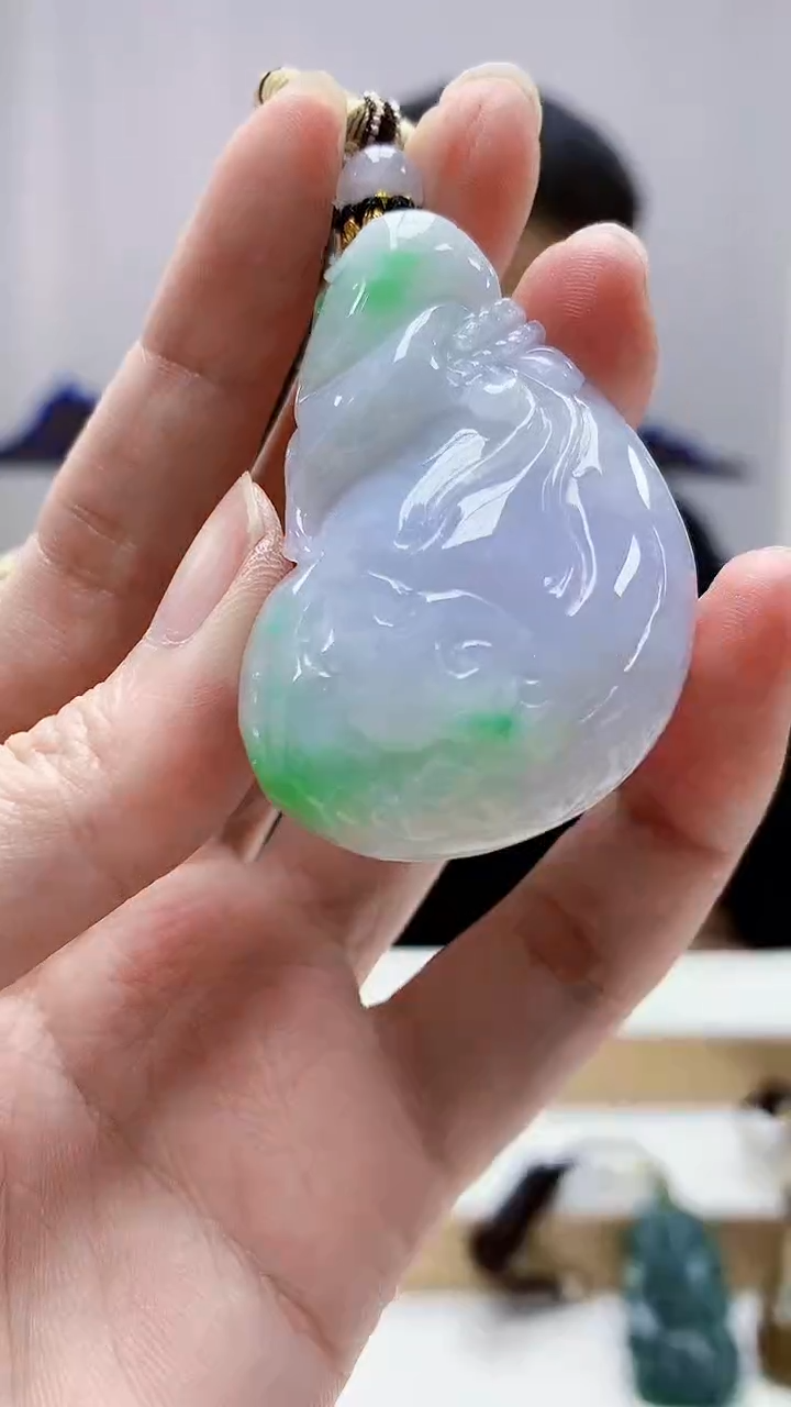 未镶嵌定制翡翠4898zm-毛货挂件49钱袋