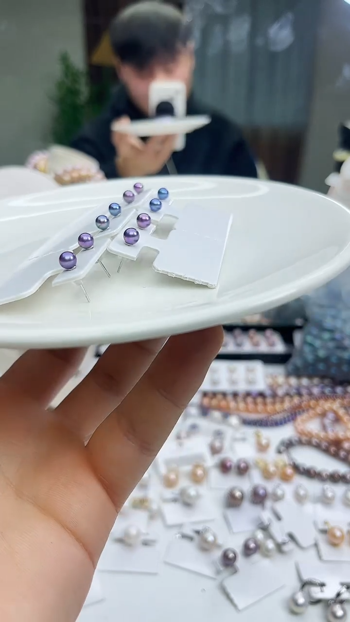 未镶嵌项链淡水珍珠紫色系5mm