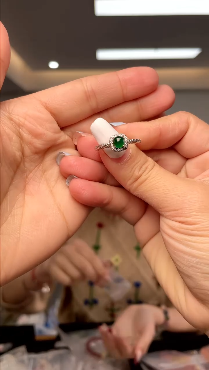 【闪购商品】翡翠戒指银S925镶嵌（多样性单个发货）