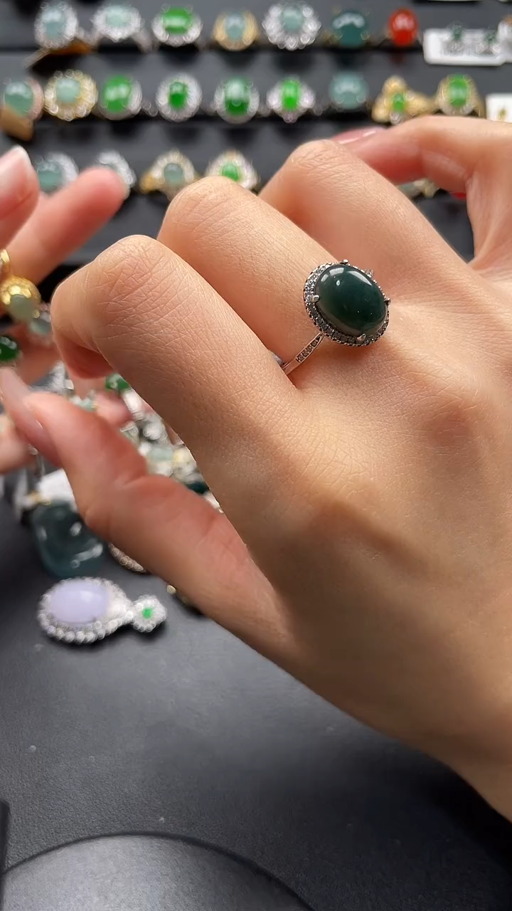 【闪购商品】翡翠戒指银S925镶嵌5678658