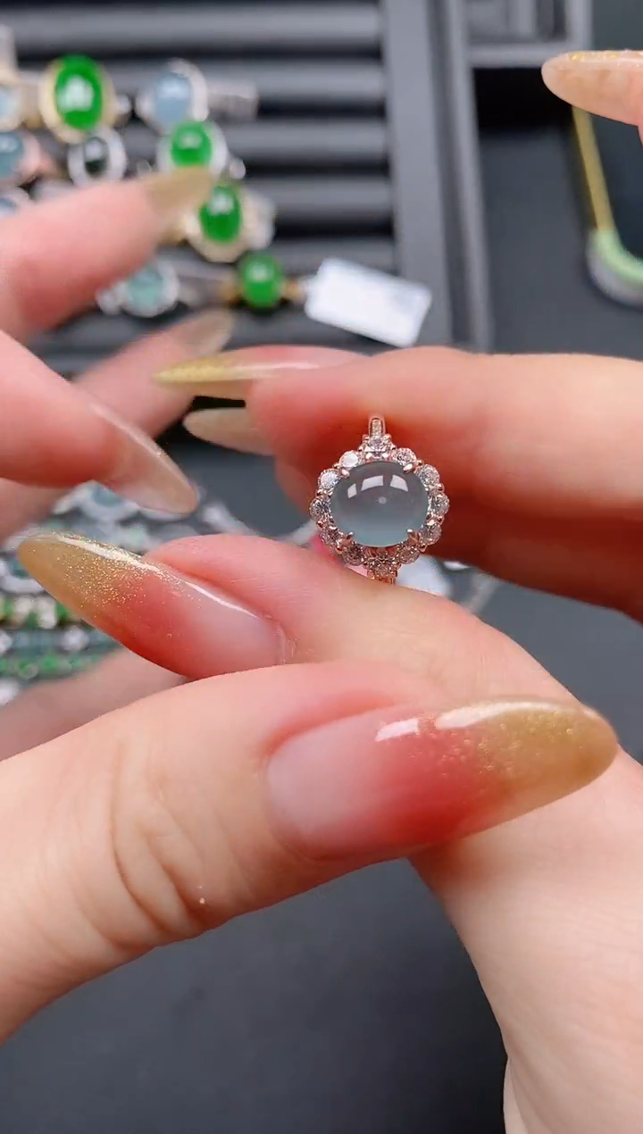 银S925镶嵌戒指翡翠1111