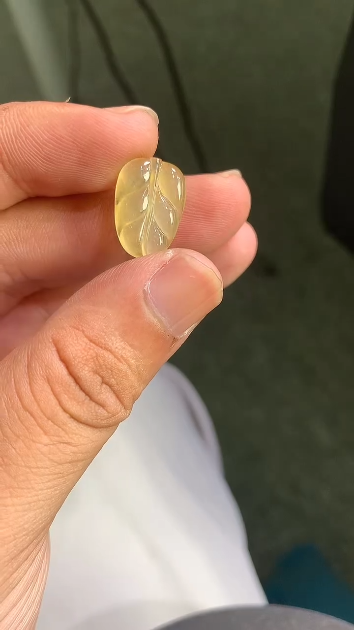 翡翠未镶嵌颈饰叶子
