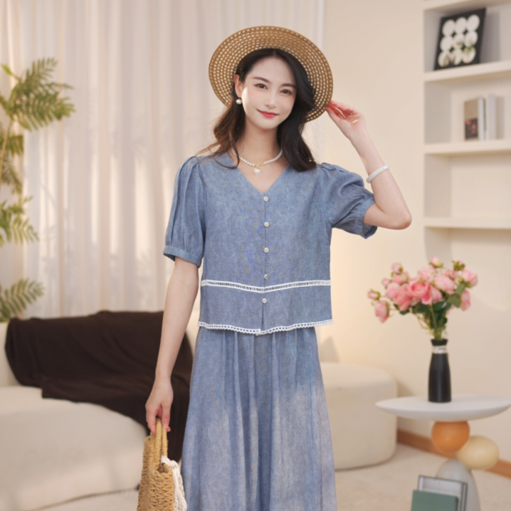 马克华菲女装2025春夏时尚穿搭小香风拼接套装裙女高级感百搭