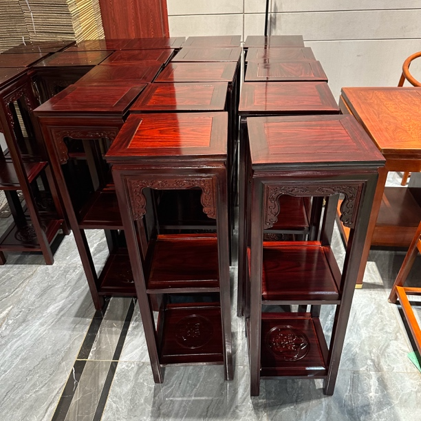 黑酸枝花架 32*32*100 三层置物架