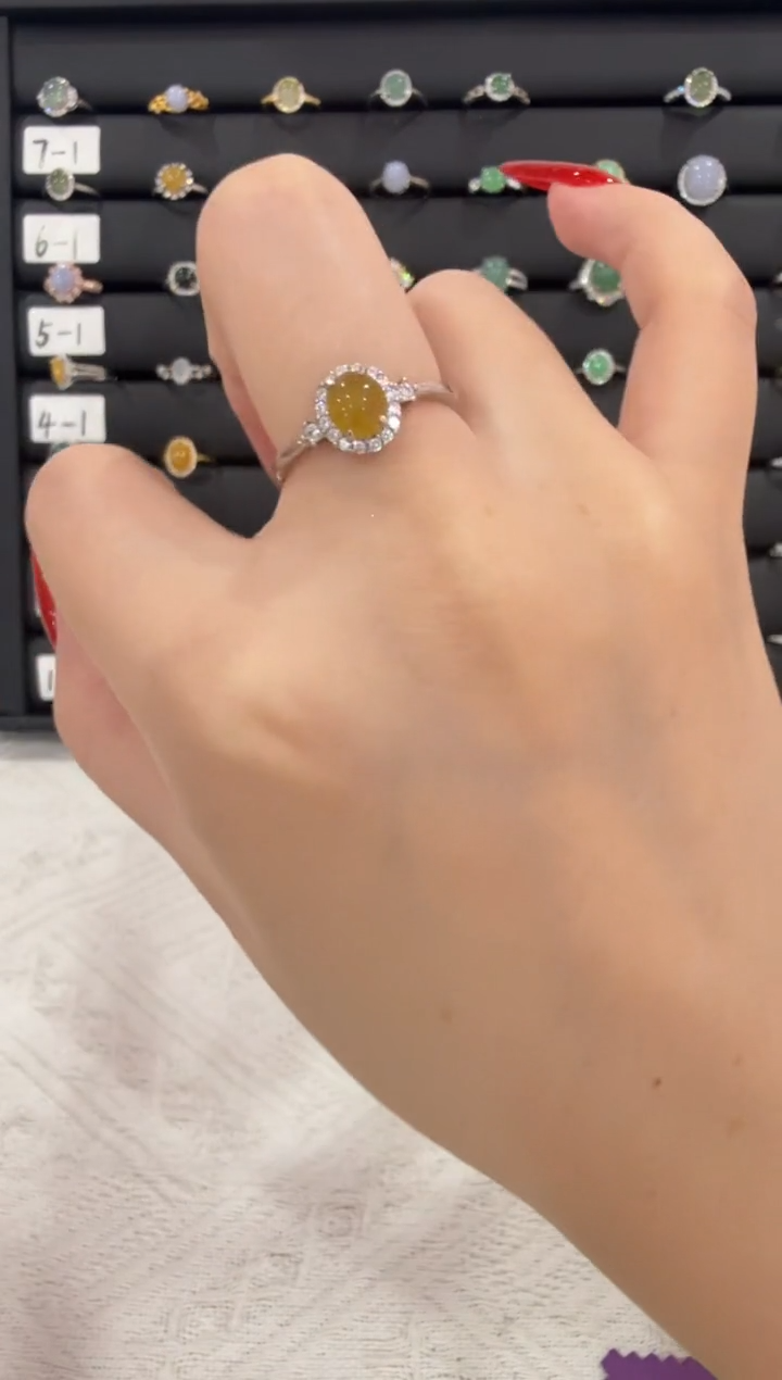 银S925镶嵌戒指翡翠026