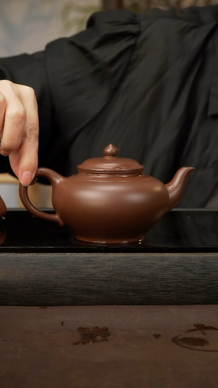茶壶紫砂细**流90 笑樱壶 老紫泥 300cc