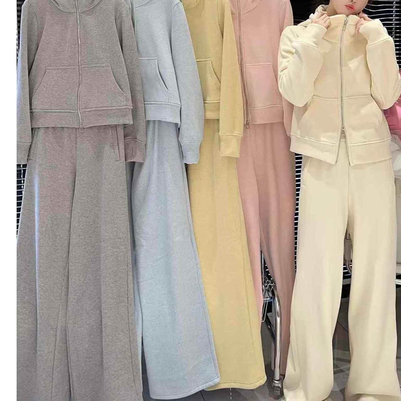 XIE7 韩版彩色连帽休闲糯米上衣2501