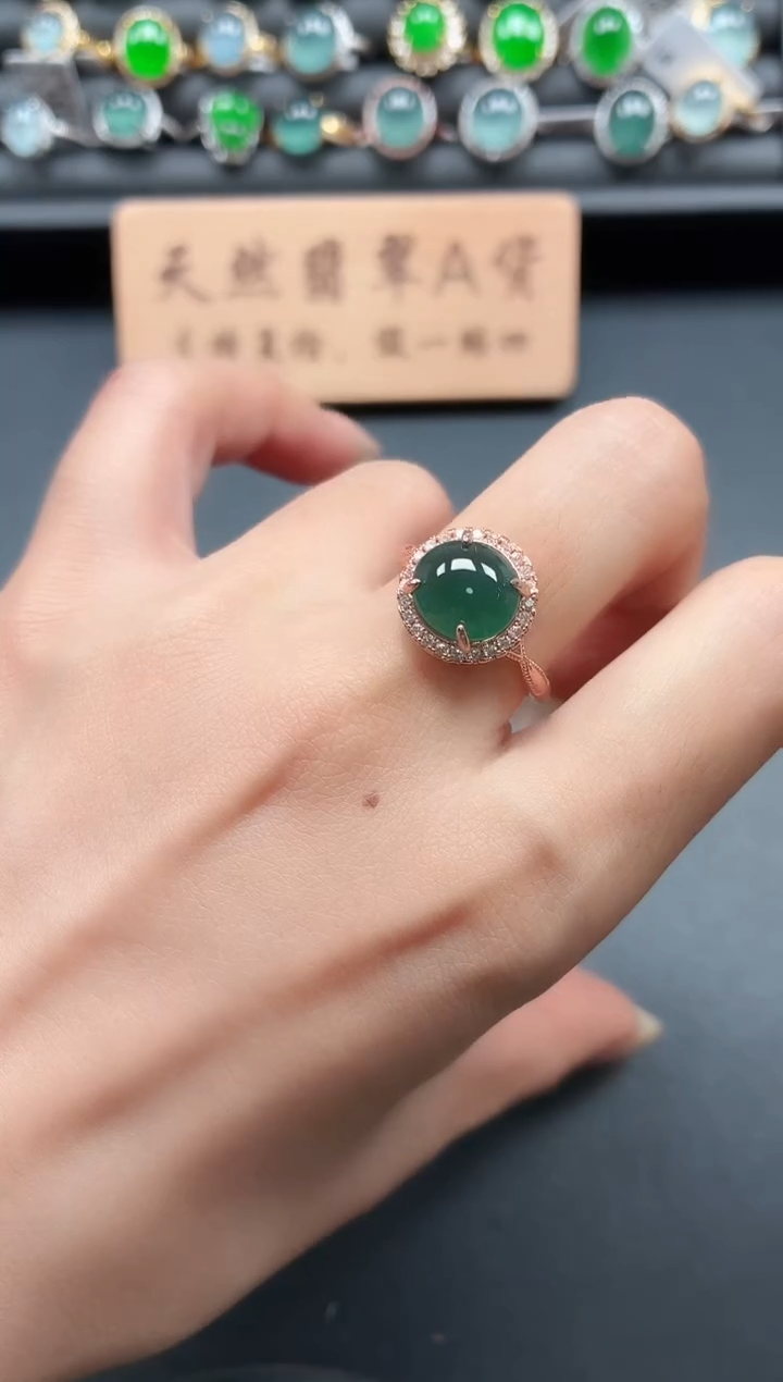 银S925镶嵌戒指翡翠11111