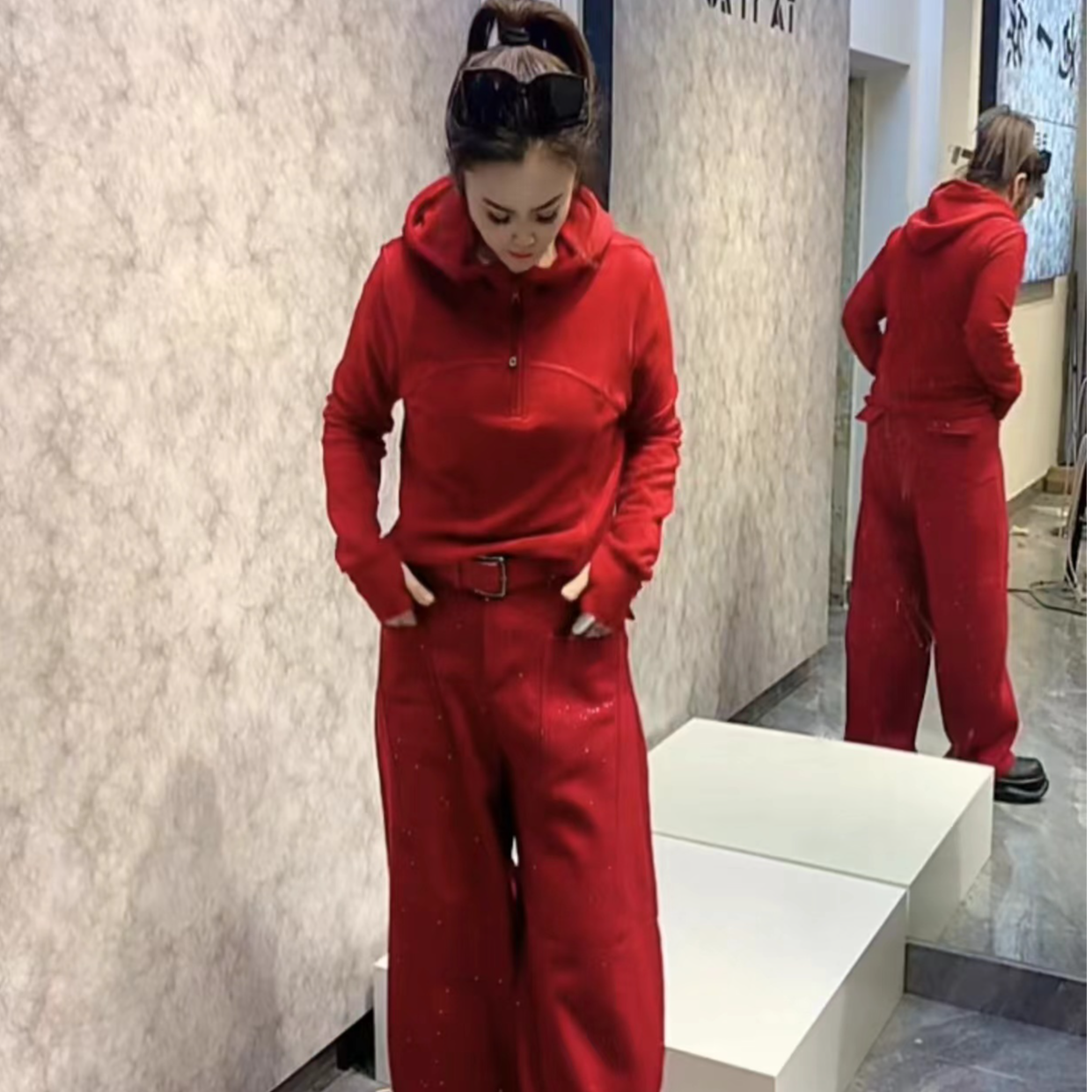 潮派休闲德绒打底衫