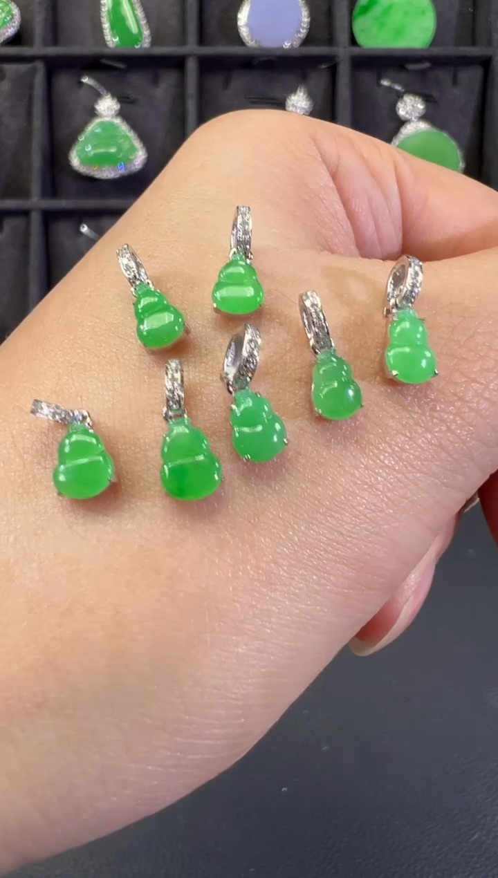 吊坠(不含链)18K金镶嵌翡翠A11|（多样性发其一）