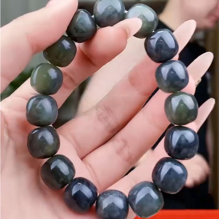 新疆和田玉青花老行卡14手串【拍一发一，多样性发货！】