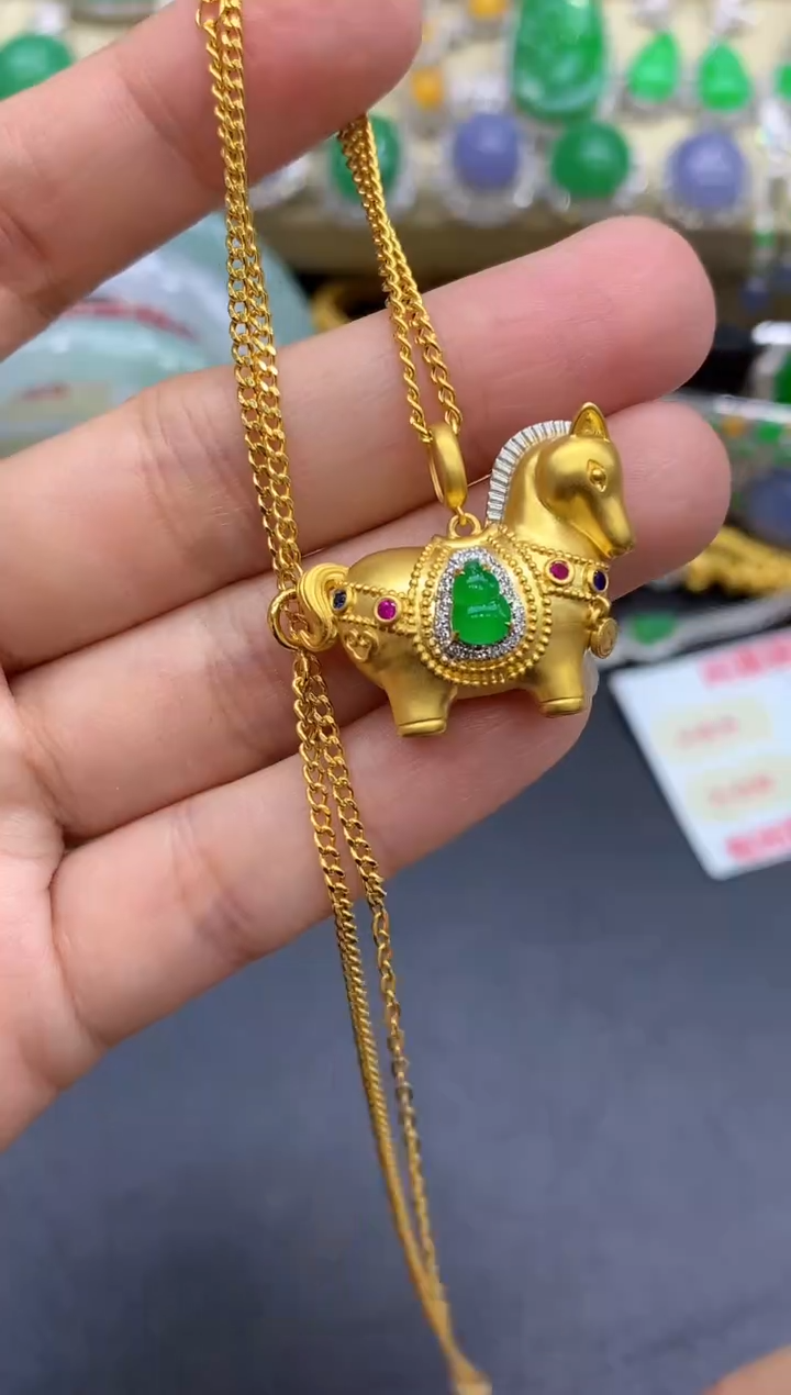 颈饰18K金镶嵌翡翠319-中国好珍宝1