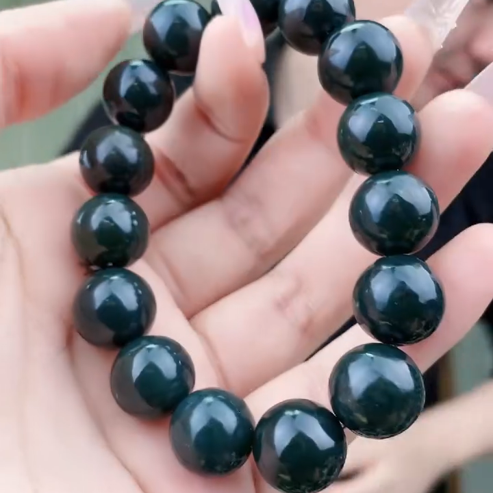 和田玉塔青手串【14尺寸】