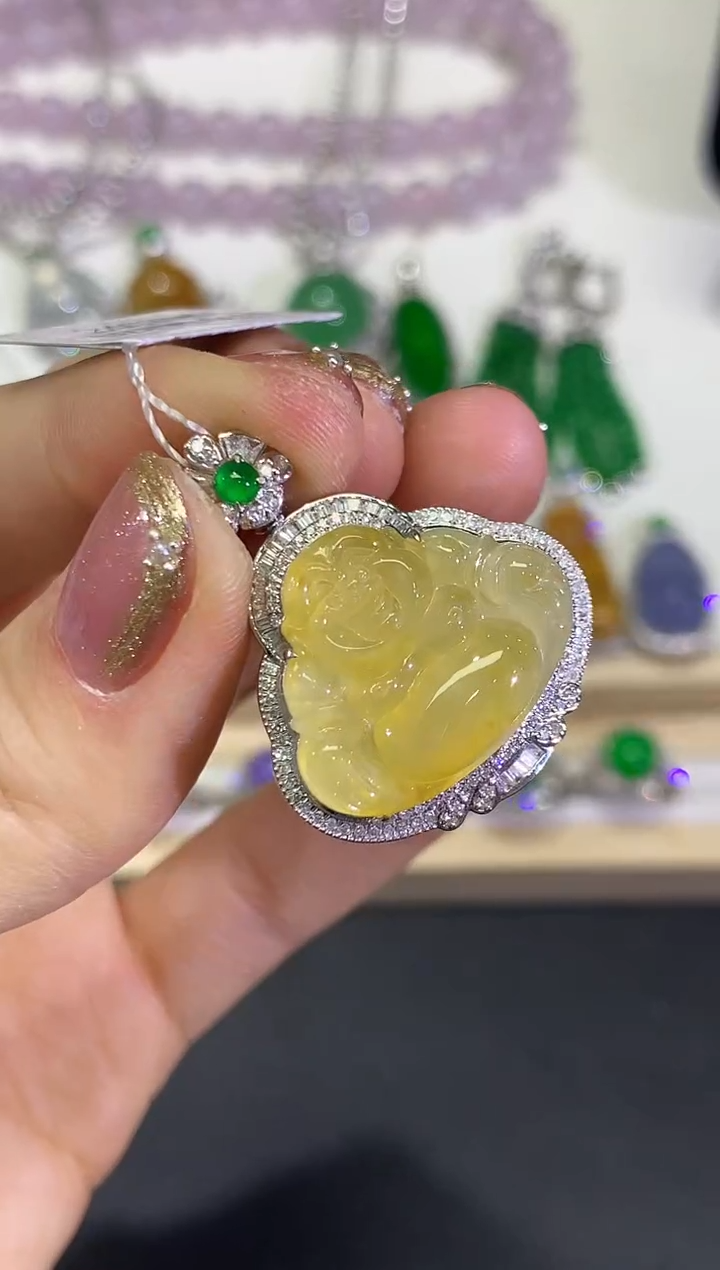 【闪购商品】翡翠颈饰18K金镶嵌团购55