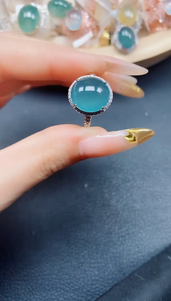 【闪购商品】翡翠戒指银S925镶嵌翡翠