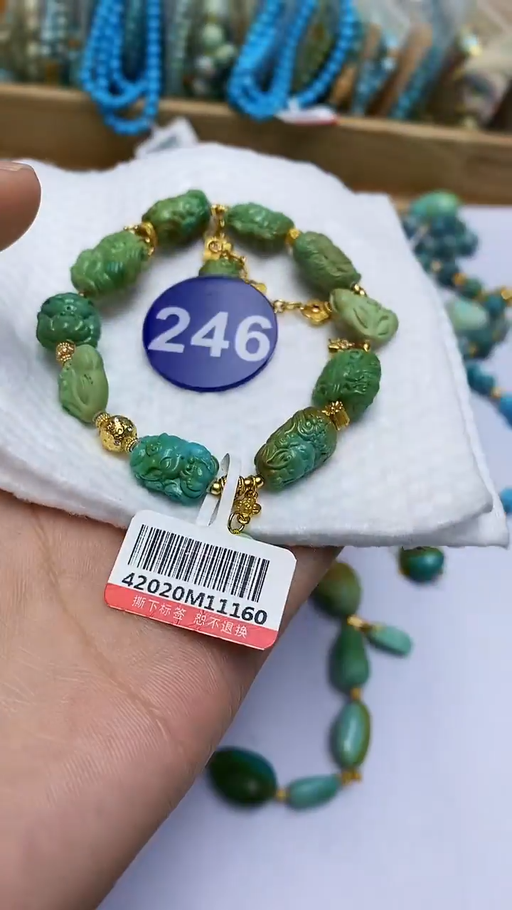 【闪购商品】绿松石手串银S925镶嵌246