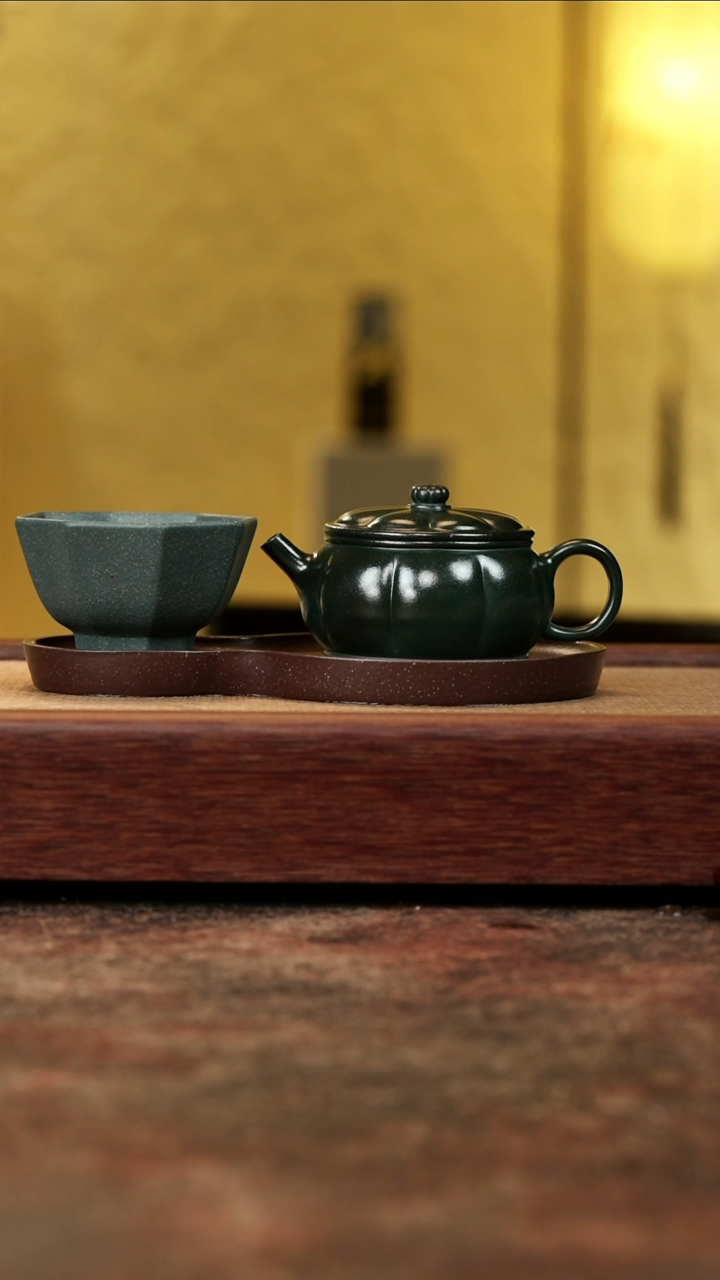 【闪购商品】紫砂茶壶正薪窑柴烧民国绿锦恬