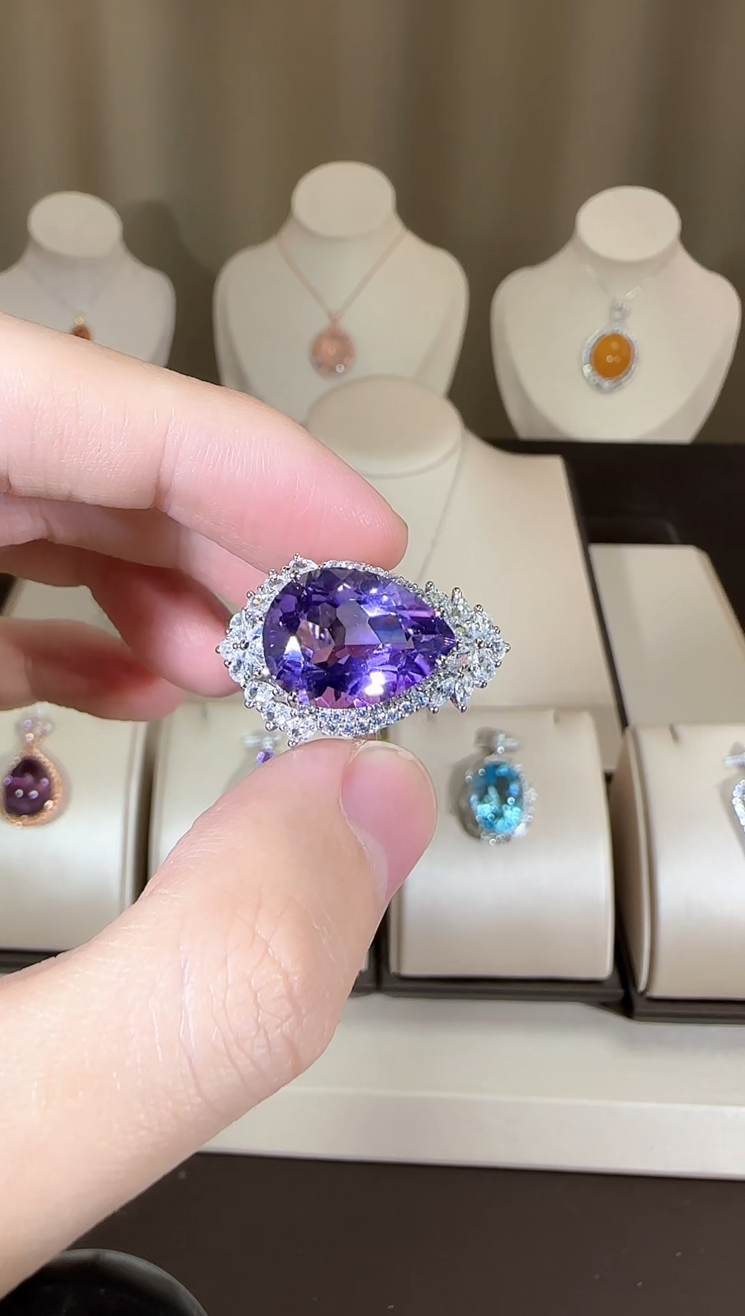 【闪购商品】紫晶戒指银S925镶嵌12*1mm