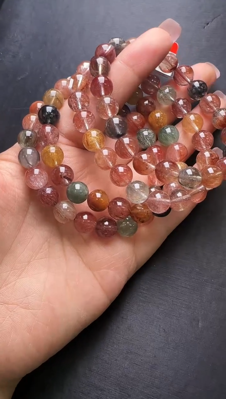 水晶手串未镶嵌彩发晶手串多样性发一 M50084X梦