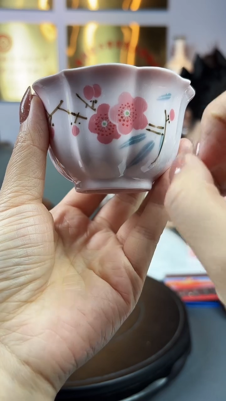 摆件瓷瓷博会—水点桃花胡晶专场54