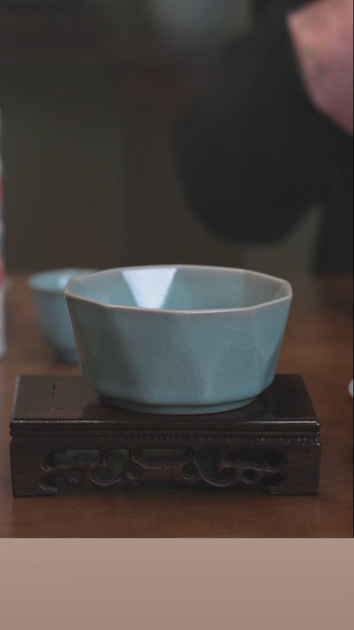 【闪购商品】清凉寺原产地仿古釉手工汝瓷钻石小碗