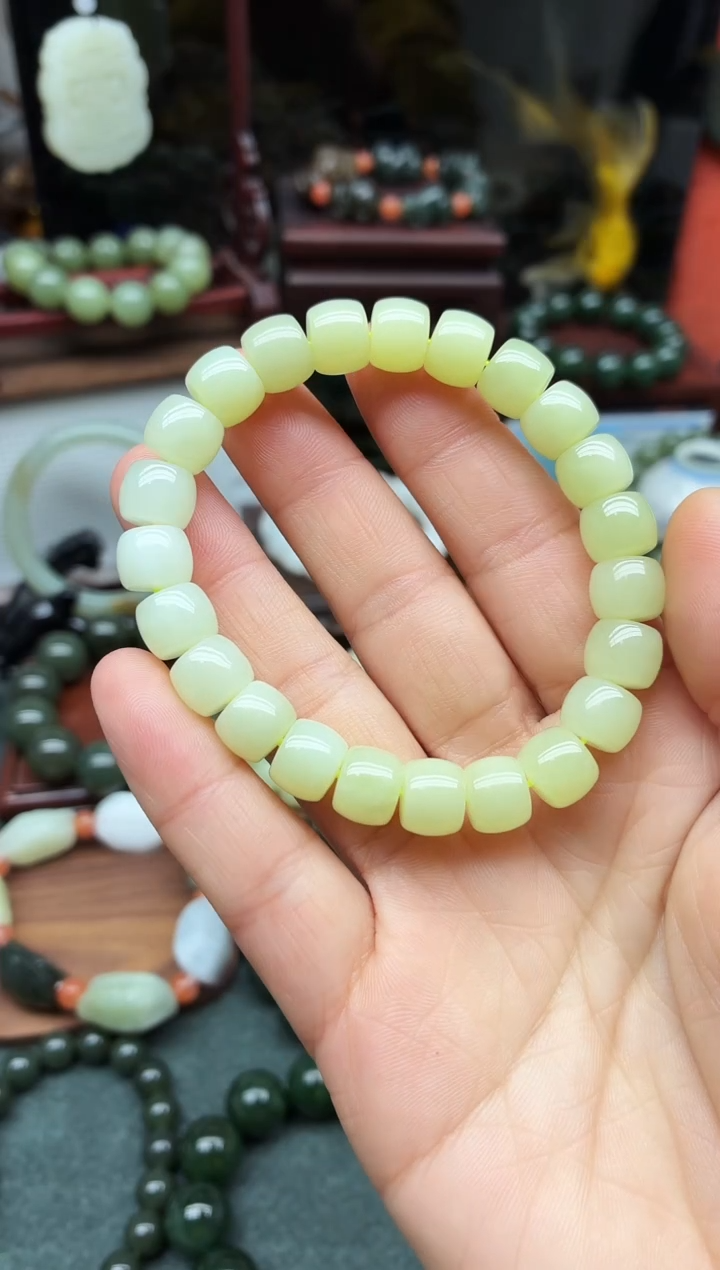 未镶嵌手链和田玉10mm黄口直切