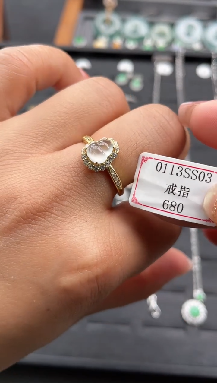 【闪购商品】翡翠戒指银S925镶嵌0113SS03