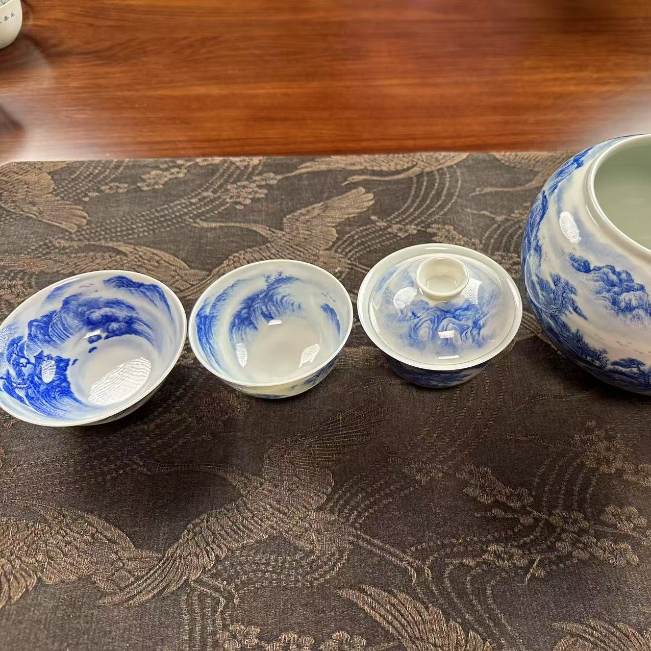 砚菲轩 青花四件套