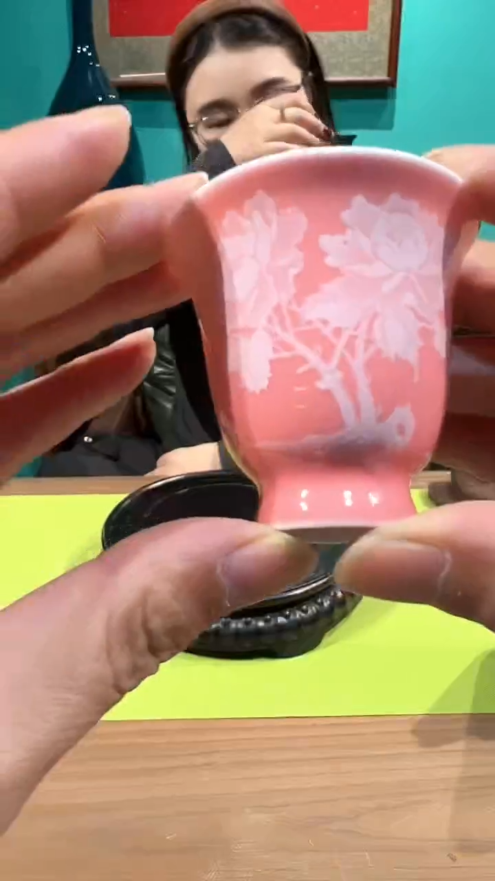 【闪购商品】杯粉色堆白牡丹铃铛杯