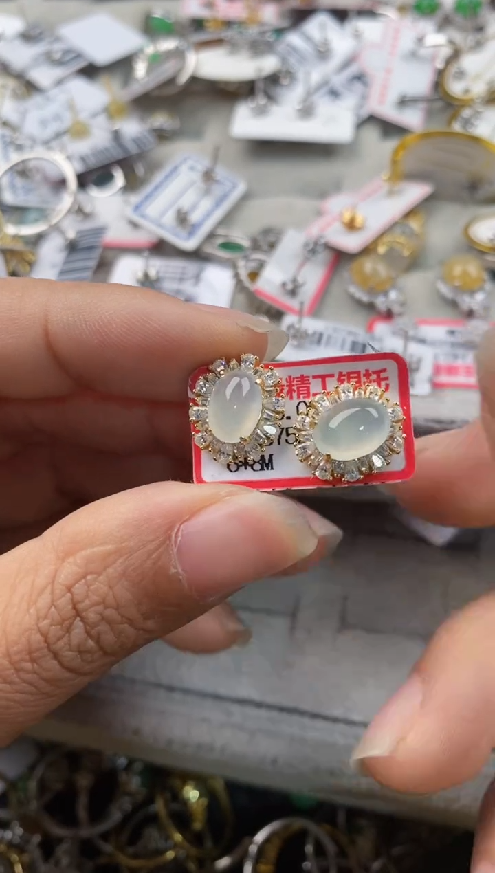 银S925镶嵌戒指翡翠1010----7